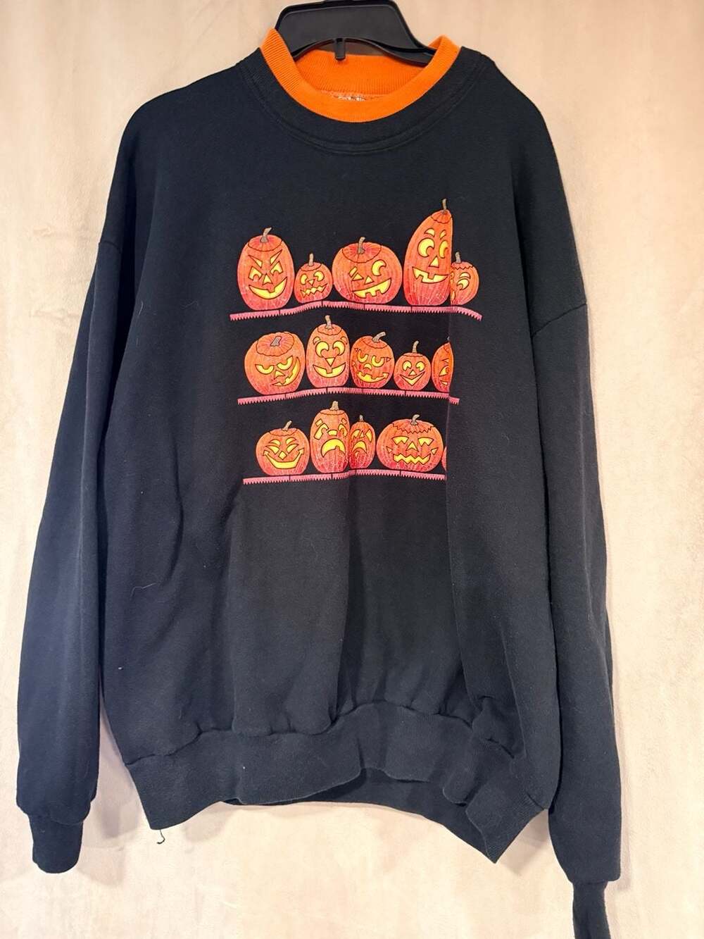 Vintage Morning Sun Jack O Lantern Pumpkins Halloween Sweatshirt